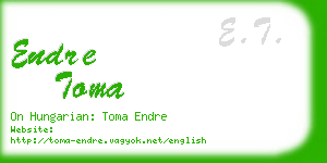 endre toma business card